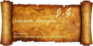 Jakubek Gerzson névjegykártya